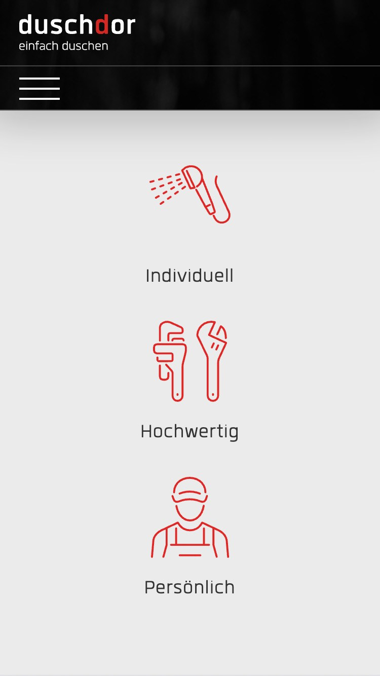 Duschdor iphone web referenz homm interactive gmbh luzern 01