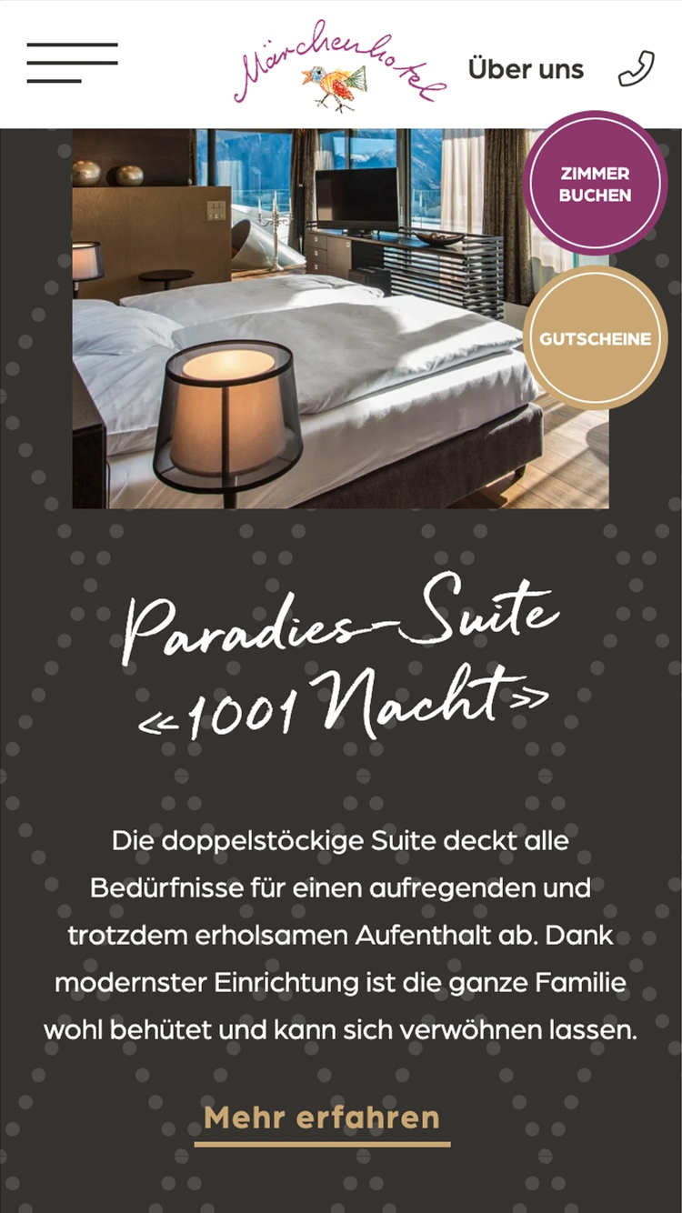 Maerchenhotel phone web referenz homm interactive gmbh luzern 01