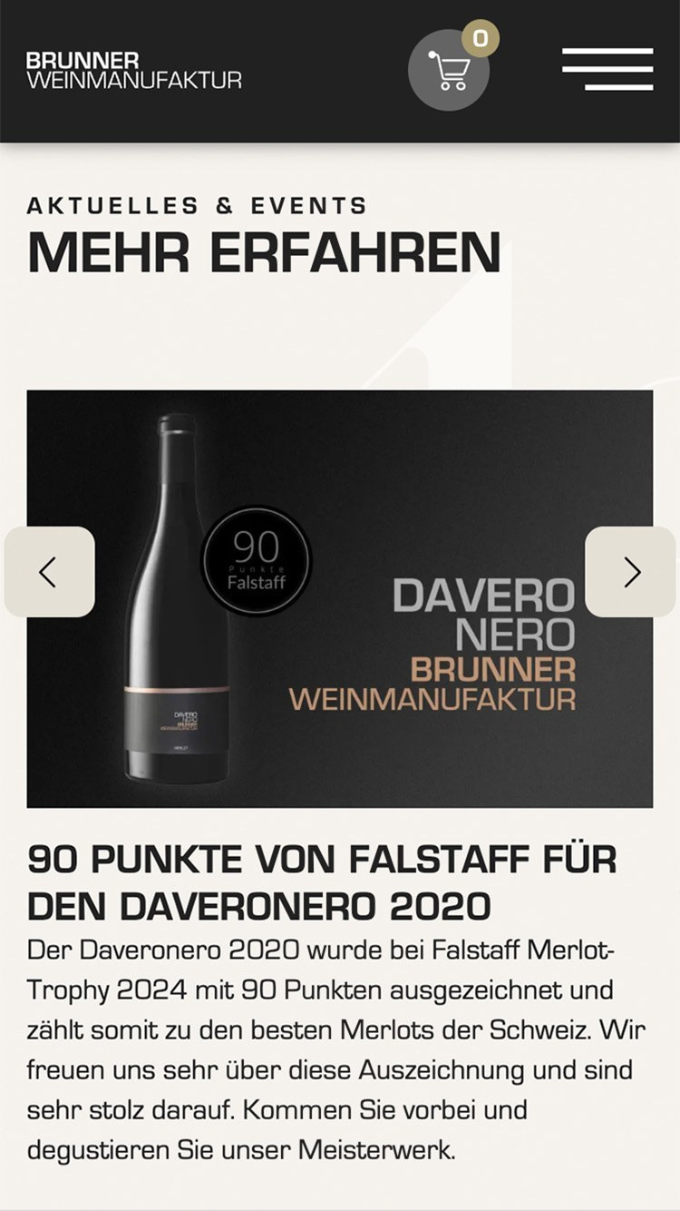 Brunner weinmanufaktur iphone web referenz homm interactive gmbh luzern 01